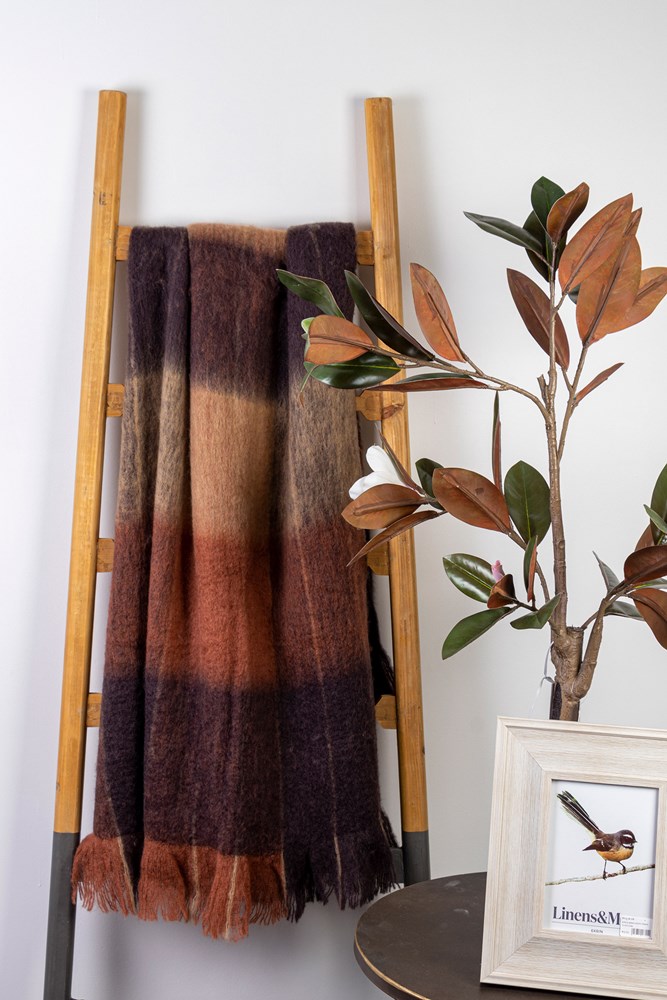 Bliss Wool Mohair Blend Coff/Cam/Moc Throw