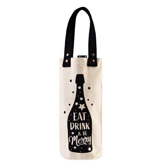 Eat Drink Wine Bag with Cotton Handle