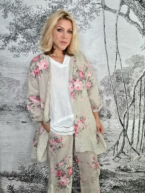 Beige High Tea Lace Hem Jacket