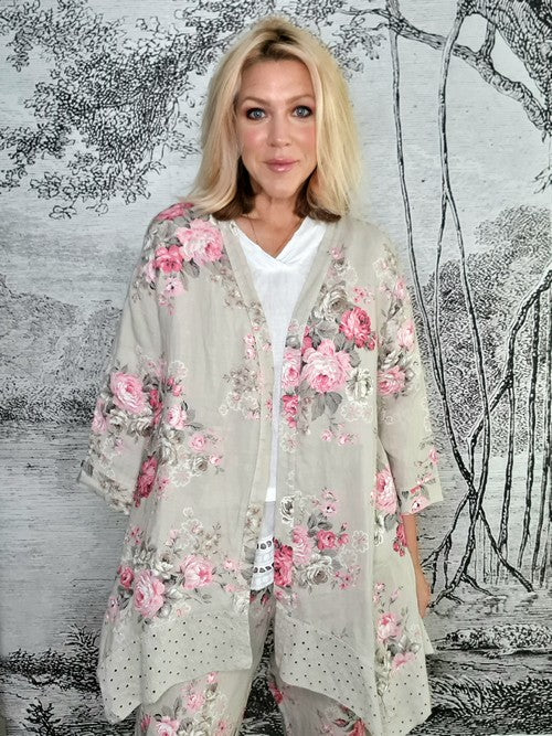 Beige High Tea Lace Hem Jacket