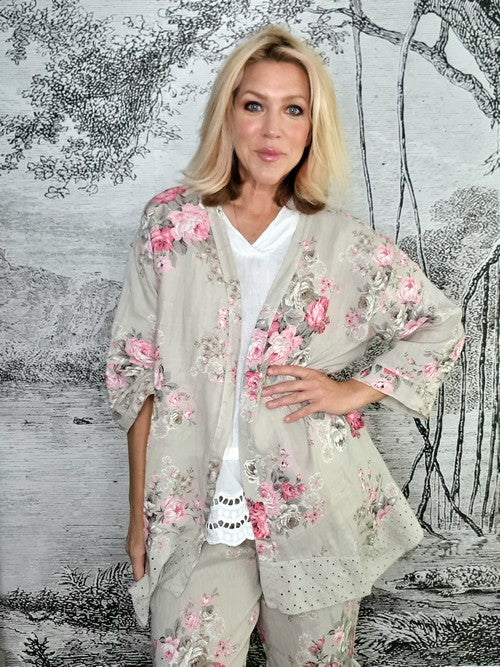 Beige High Tea Lace Hem Jacket