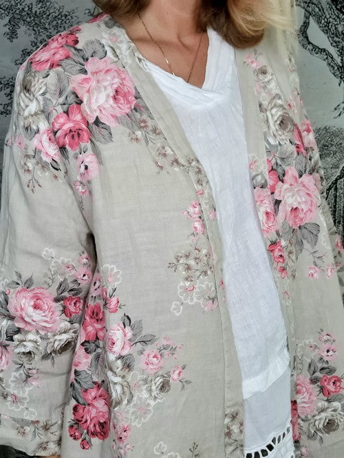 Beige High Tea Lace Hem Jacket