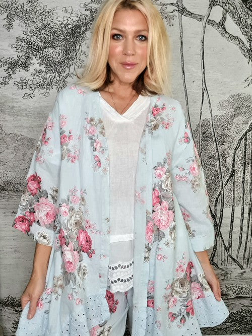 Baby Blue High Tea Lace Hem Jacket