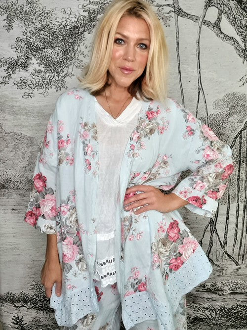 Baby Blue High Tea Lace Hem Jacket