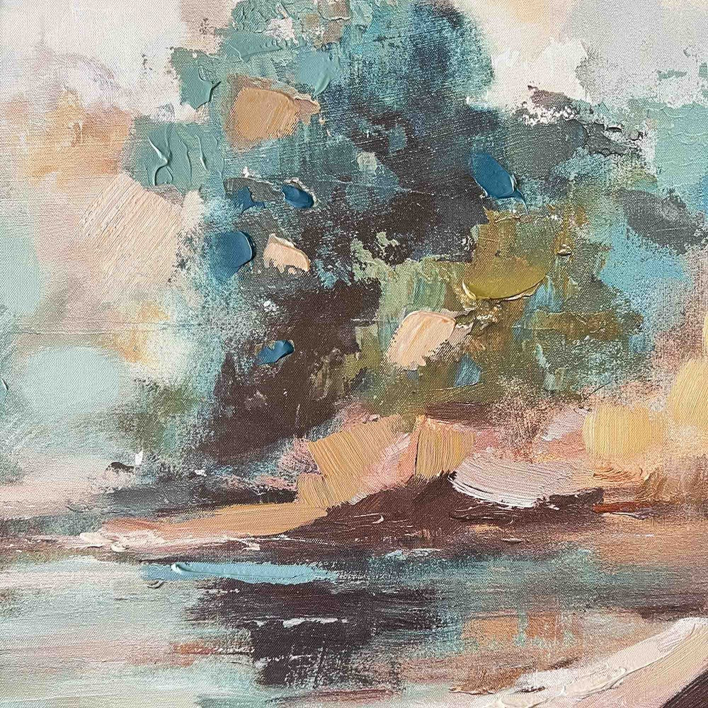 Serene Spring Canvas Brown Frame 100X100cm
