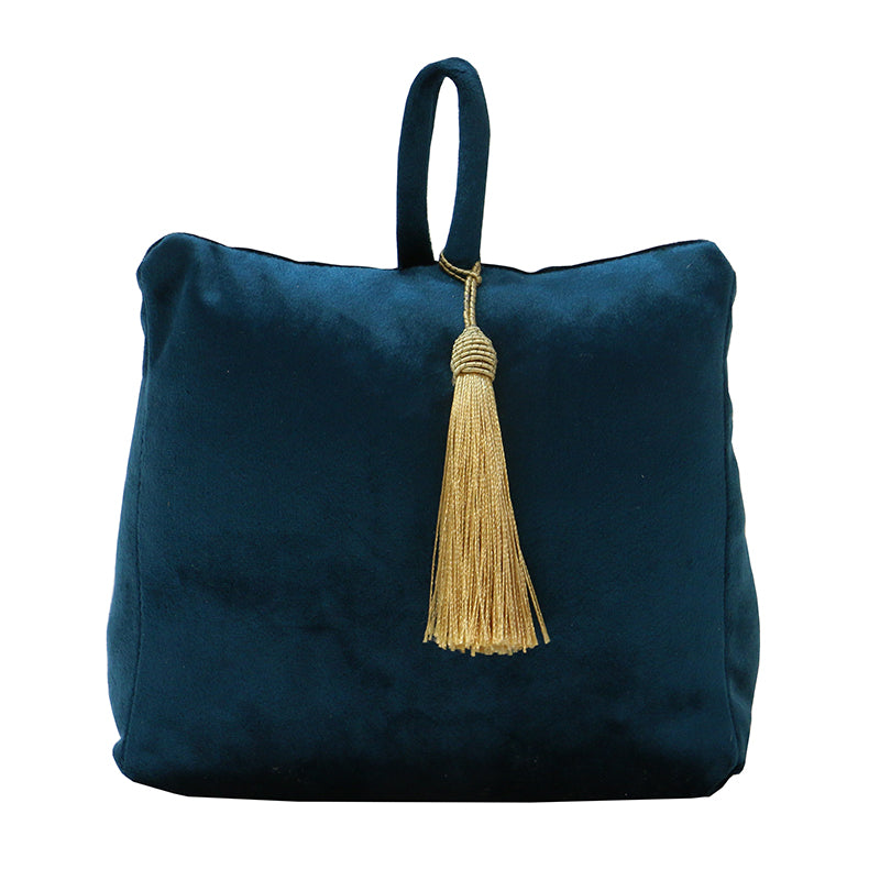 Peacock Velvet Doorstop