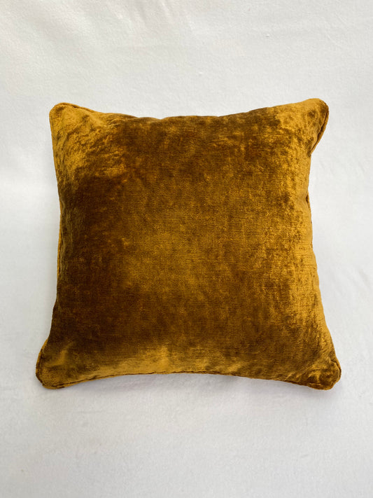 Mustard Gold Velvet square Cushion