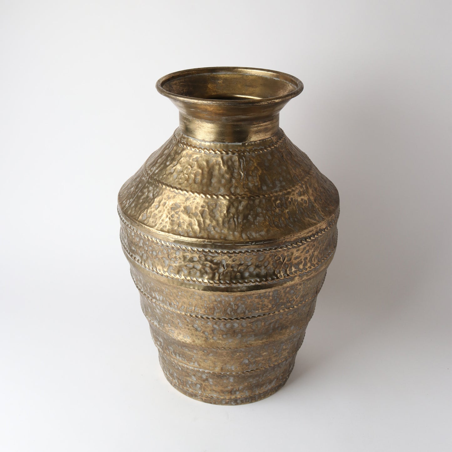 Textured Metal Urn – Antique Gold (50cm)