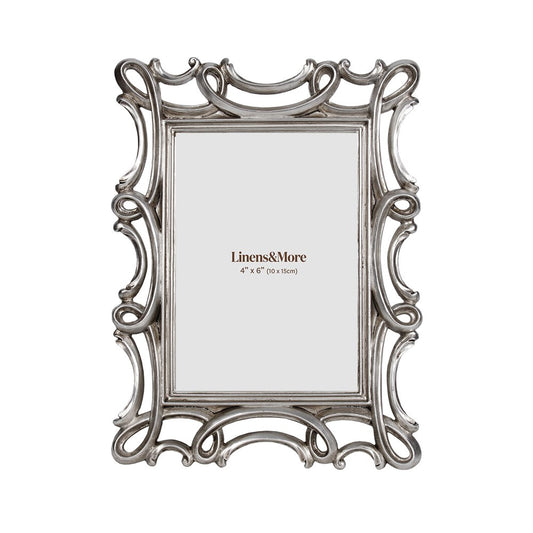 4 x 6 Classical Photo Frame - Silver