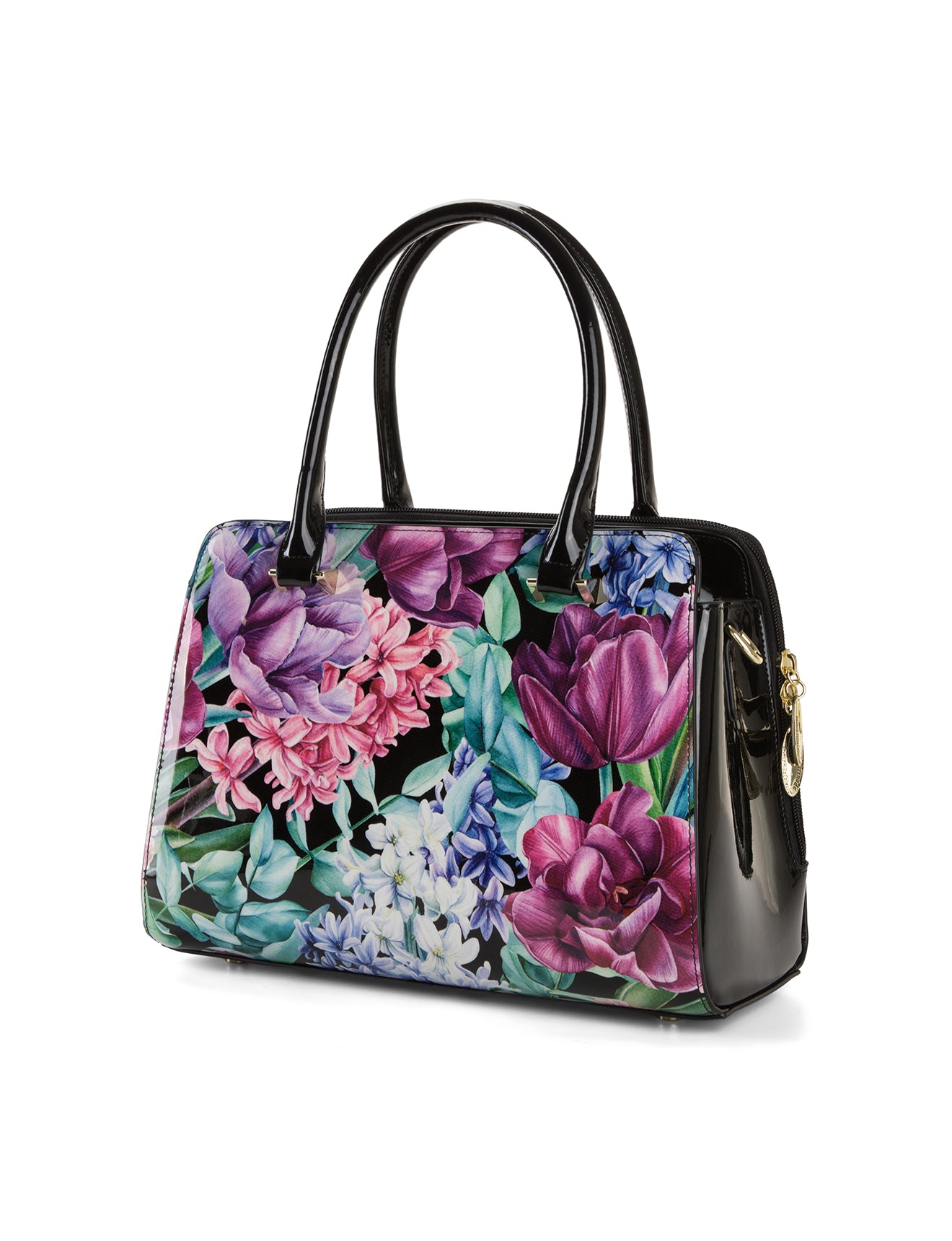 Serenade Hyacinth Leather Grip Handle Bag