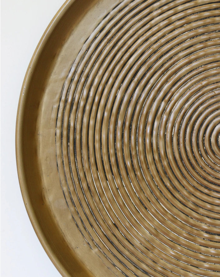 Calypso Tray Medium Brass Antique Finish Tray