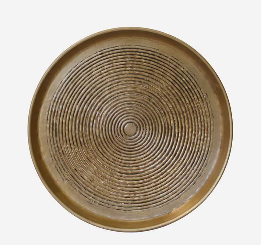 Calypso Tray Medium Brass Antique Finish Tray