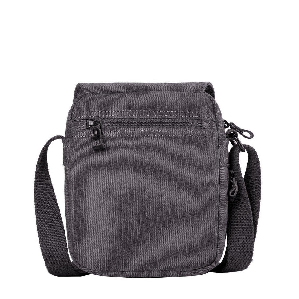 Classic Small Zip Front Cross Body Bag - Charcoal