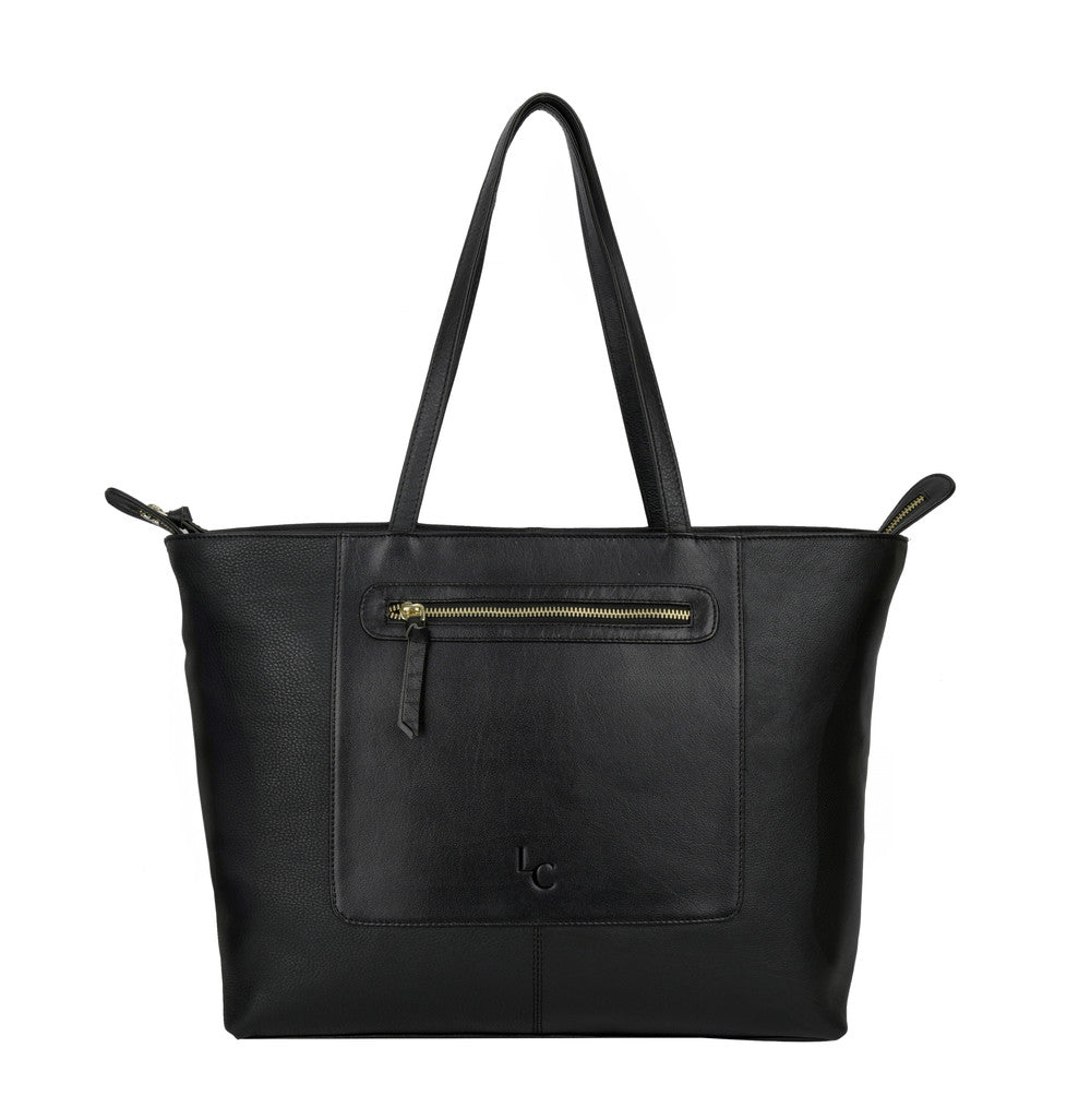 Norra Tote Bag Large - Black Leather