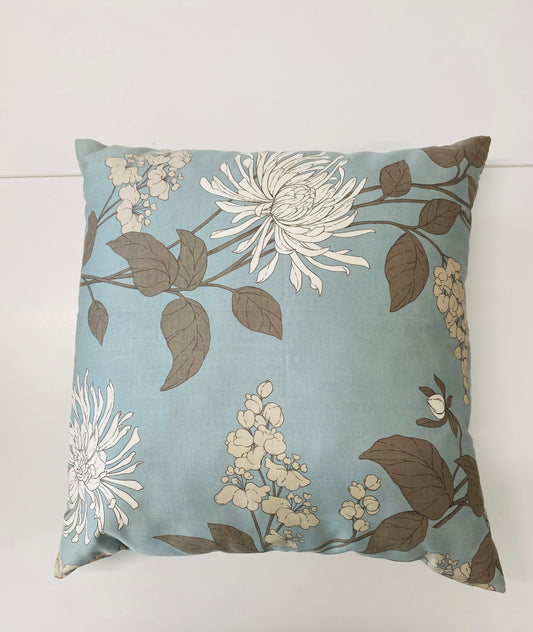 Duck egg blue Floral cushion