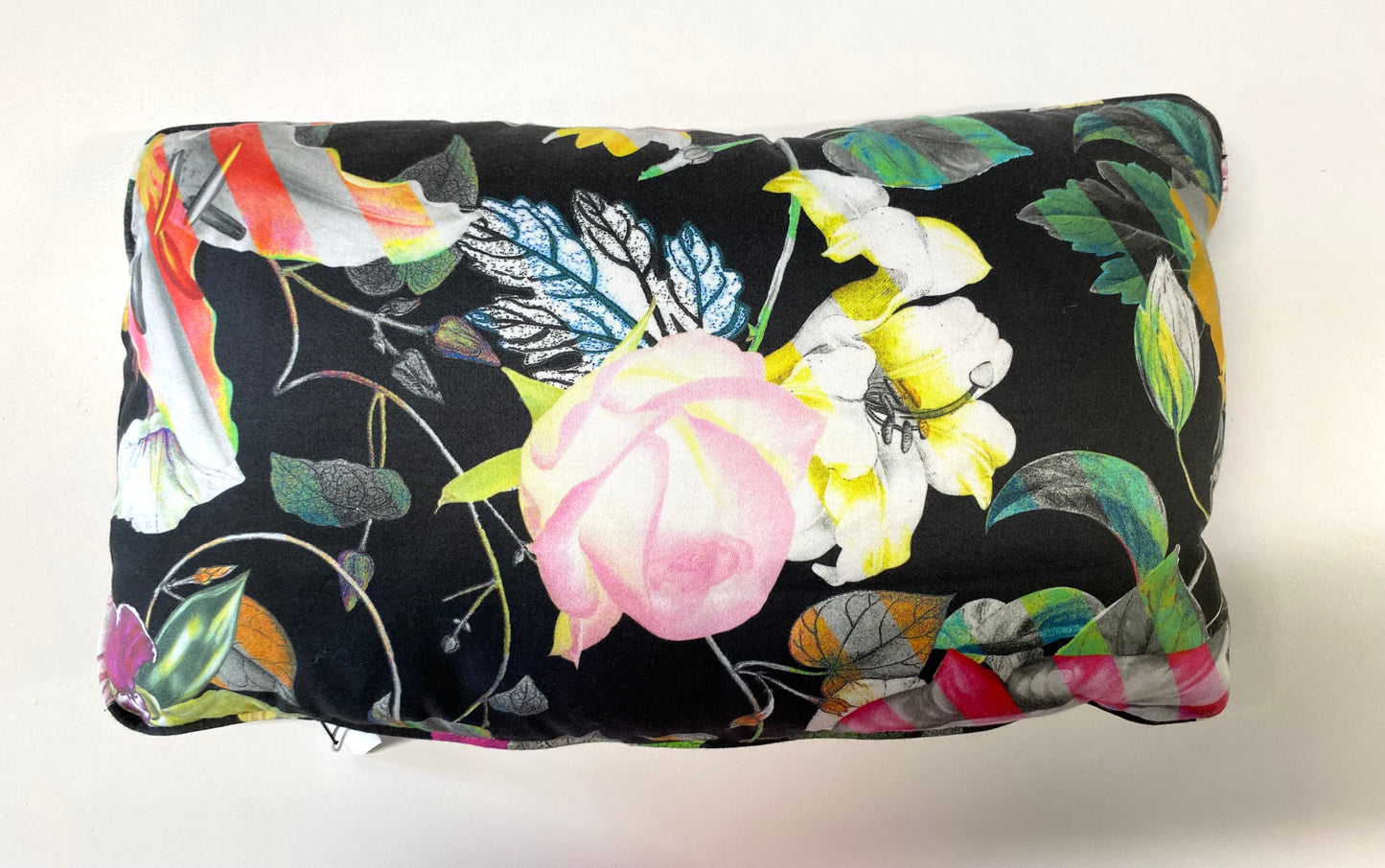 Black Neon Floral Cushion