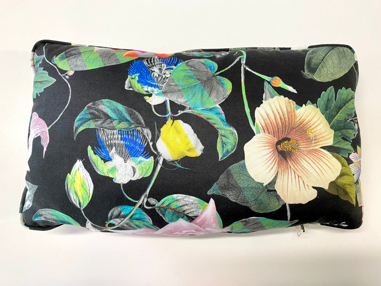 Black Neon Floral Cushion