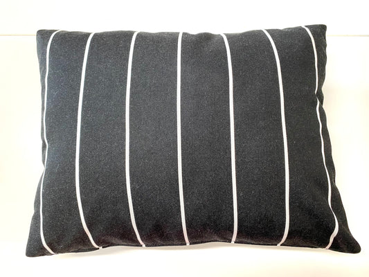 Large black & white striped cushion