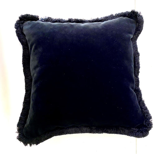 Black Velvet trimmed Cushion