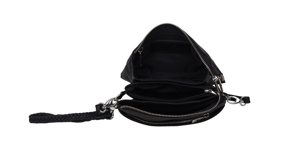 Sofie Small Leather Clutch/Sling - Rambler Black