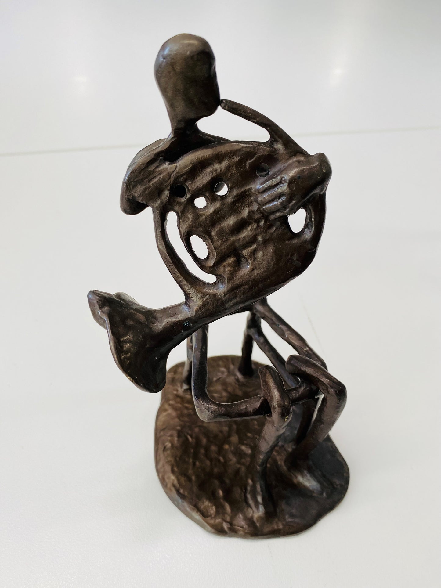 Copper Bronze Abstract Horn Player Player Statue