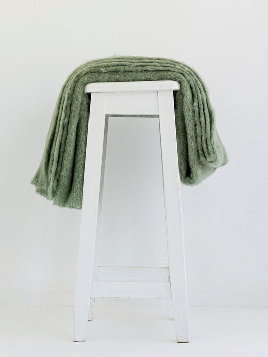 Masterweave Mohair Throw Blanket - Olive