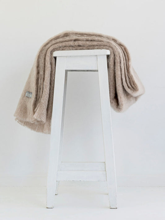 Masterweave Mohair Throw Blanket - Paper