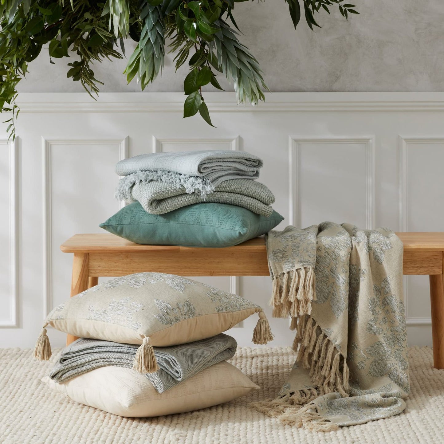 Marigold Throw Seafoam/Almond