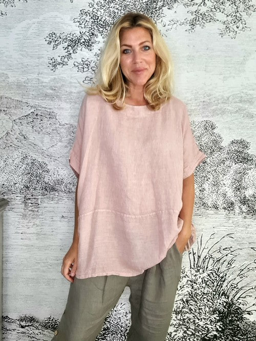 Pink Plain Double Tie Top