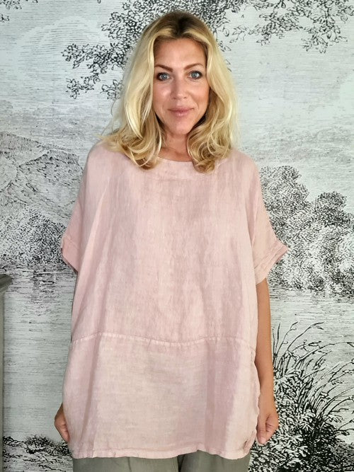Pink Plain Double Tie Top