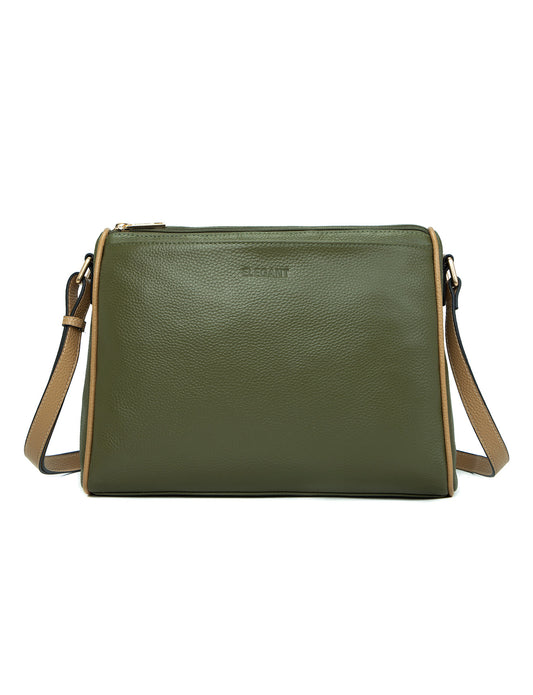 Elegant Katrina Multi Compartment Leather Xbody bag