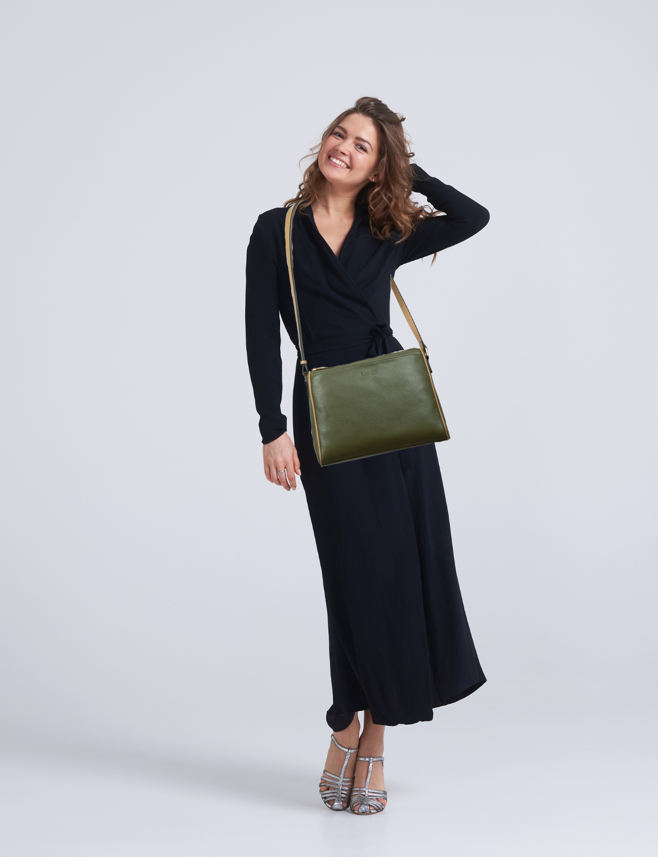 Elegant Katrina Multi Compartment Leather Xbody bag