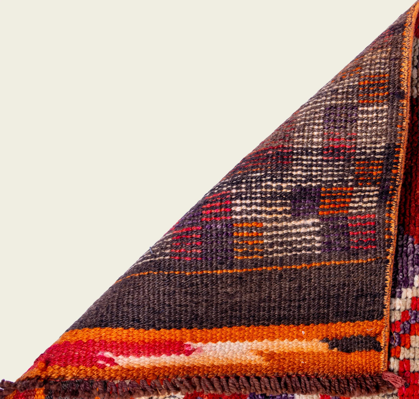 386x86cm Vintage Herki Runner Rug - Kurdish Tribal Hand-Knotted Wool, Around 50-60 Years Old