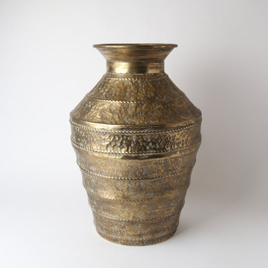 Textured Metal Urn – Antique Gold (50cm)