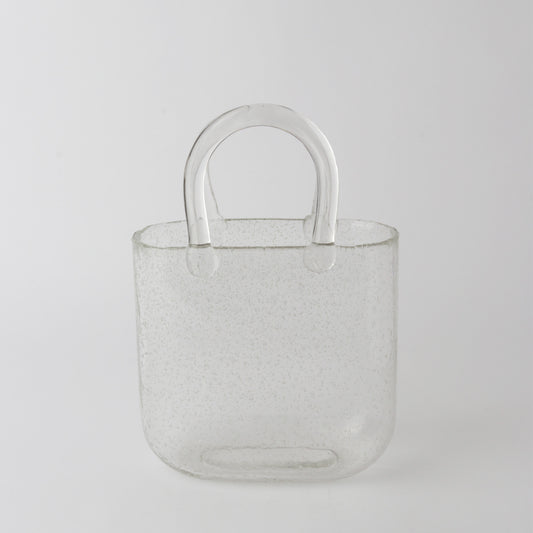Glass Handbag Vase plain