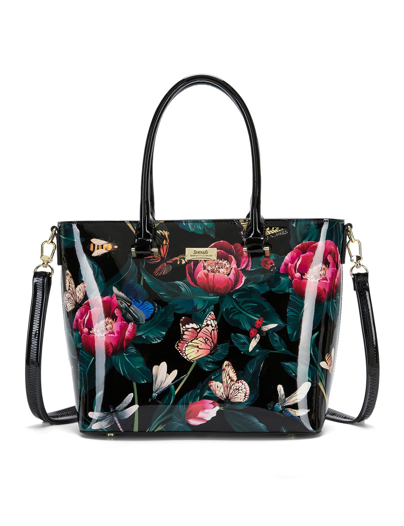Serenade Abbey Patent Leather Grip Handle Bag