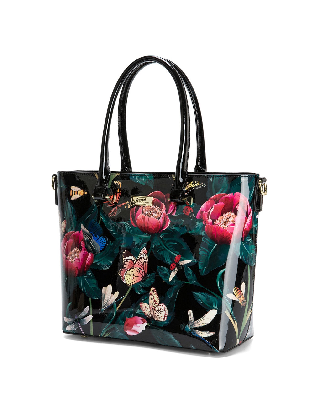 Serenade Abbey Patent Leather Grip Handle Bag