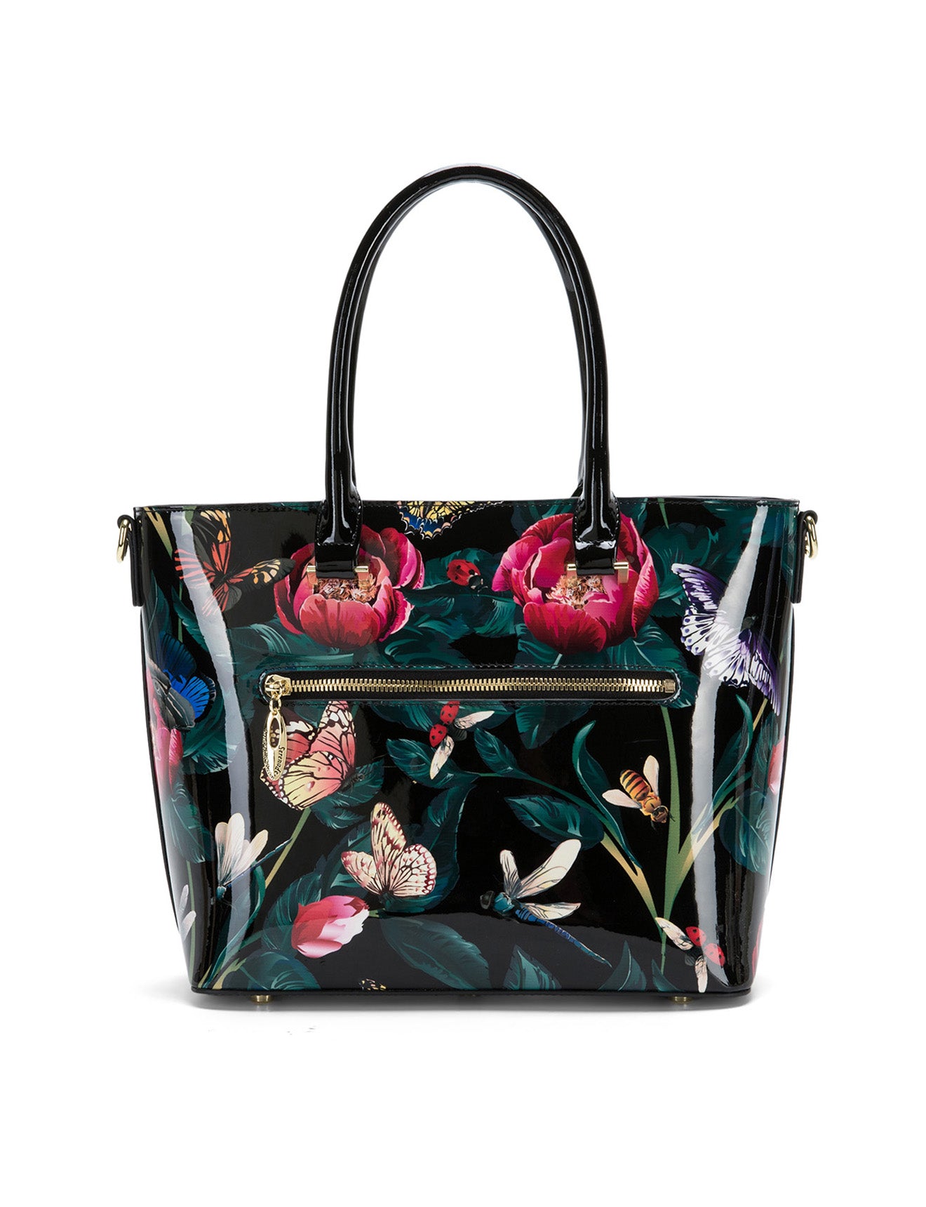 Serenade Abbey Patent Leather Grip Handle Bag