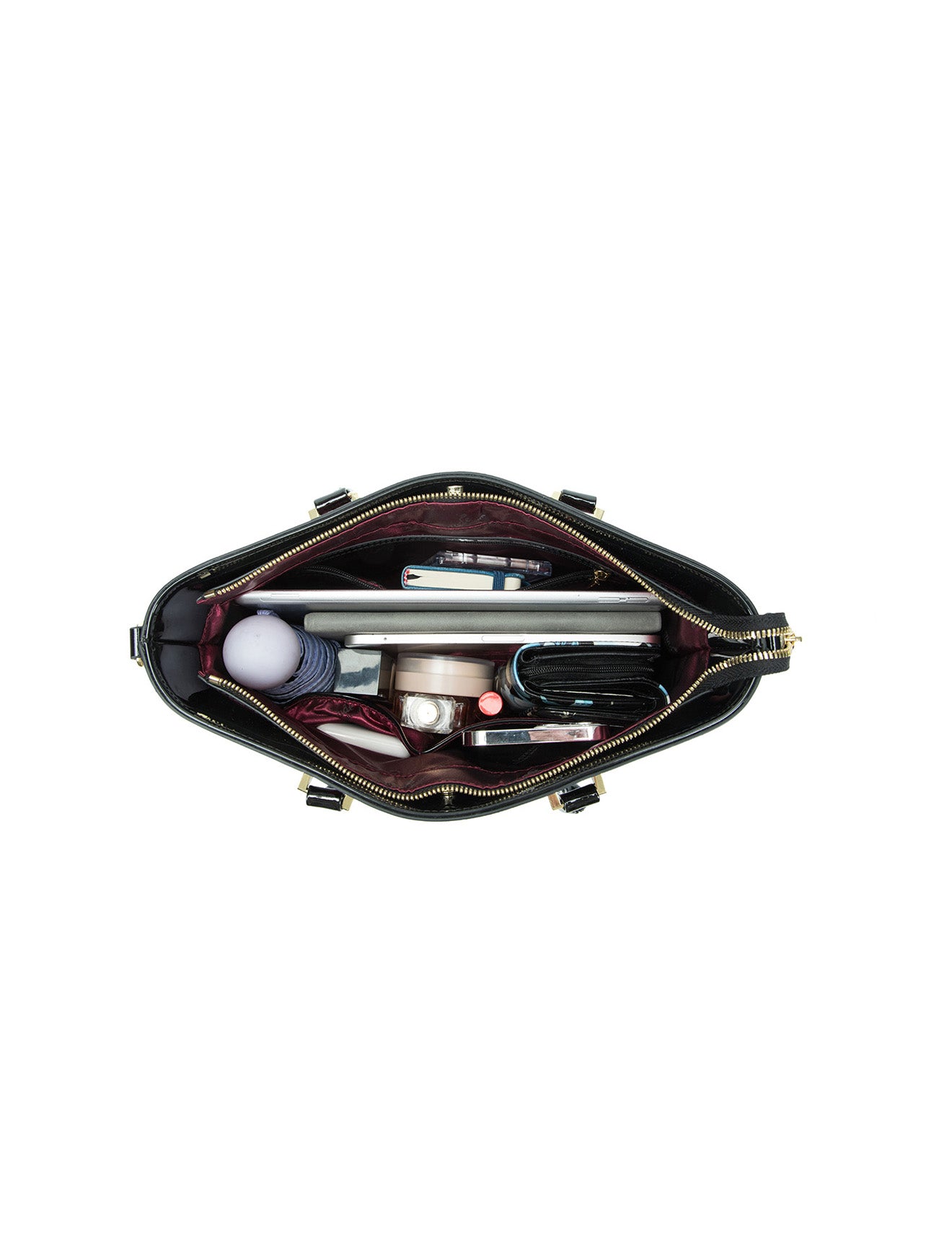 Serenade Abbey Patent Leather Grip Handle Bag