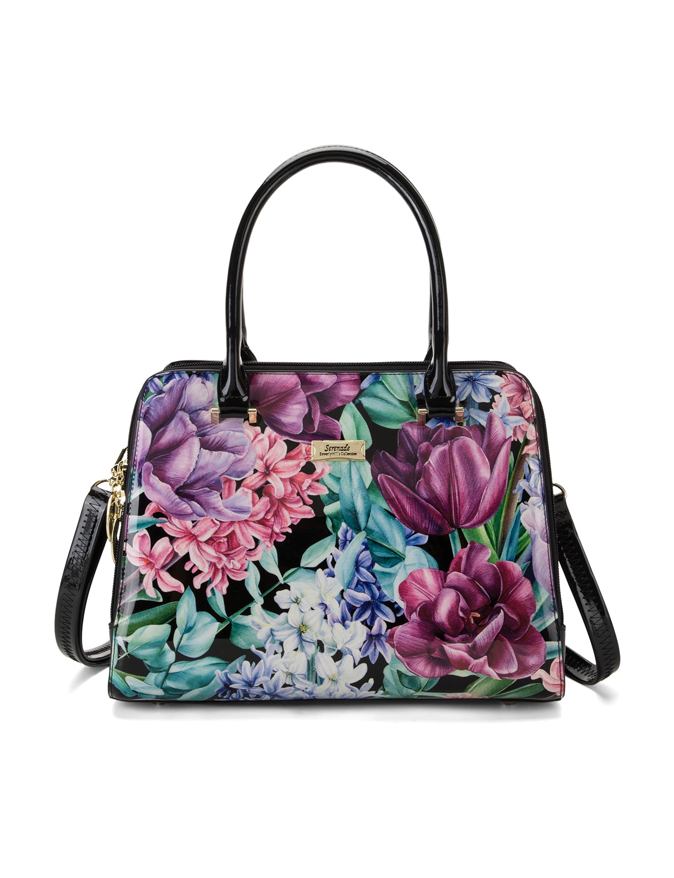 Serenade Hyacinth Leather Grip Handle Bag