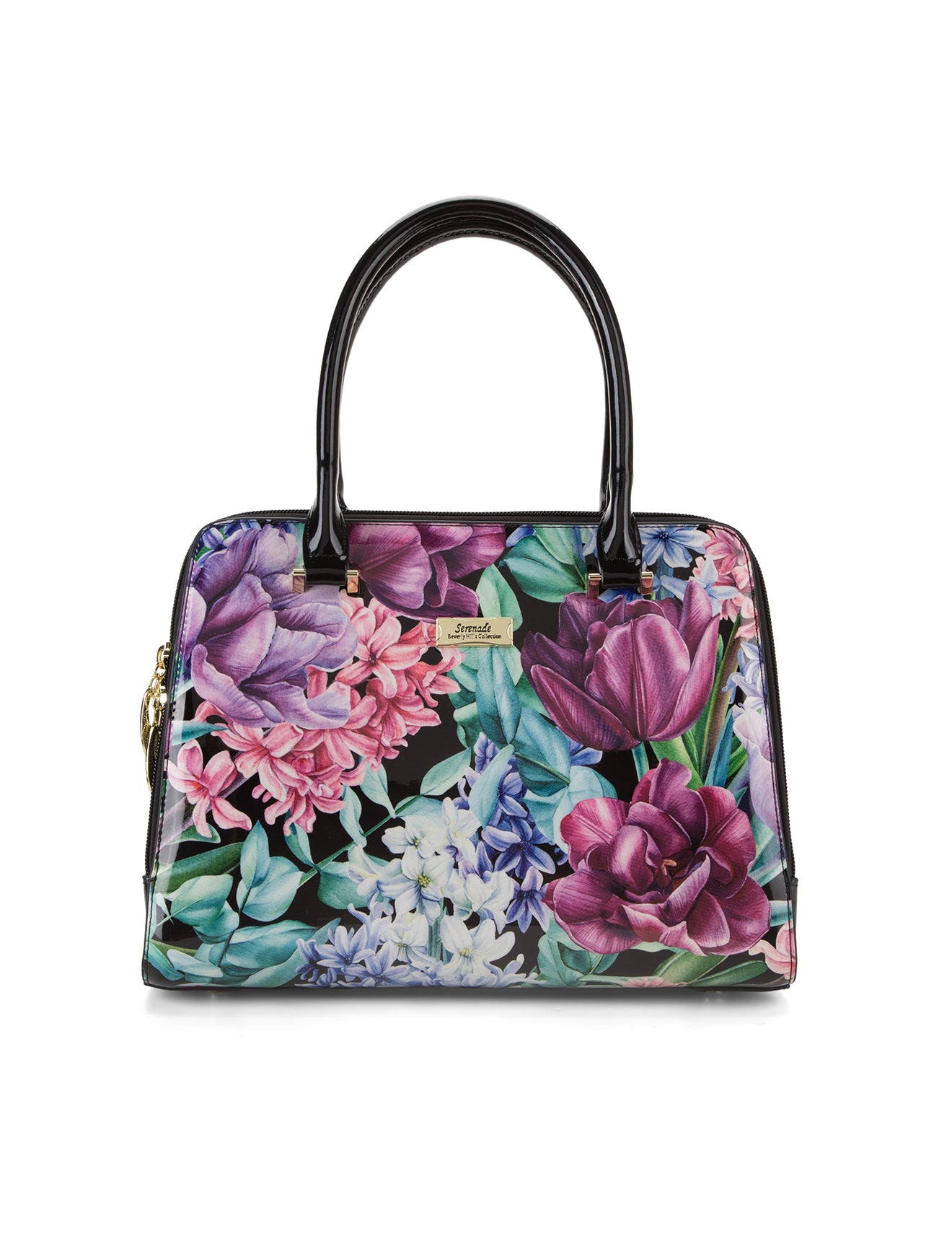 Serenade Hyacinth Leather Grip Handle Bag