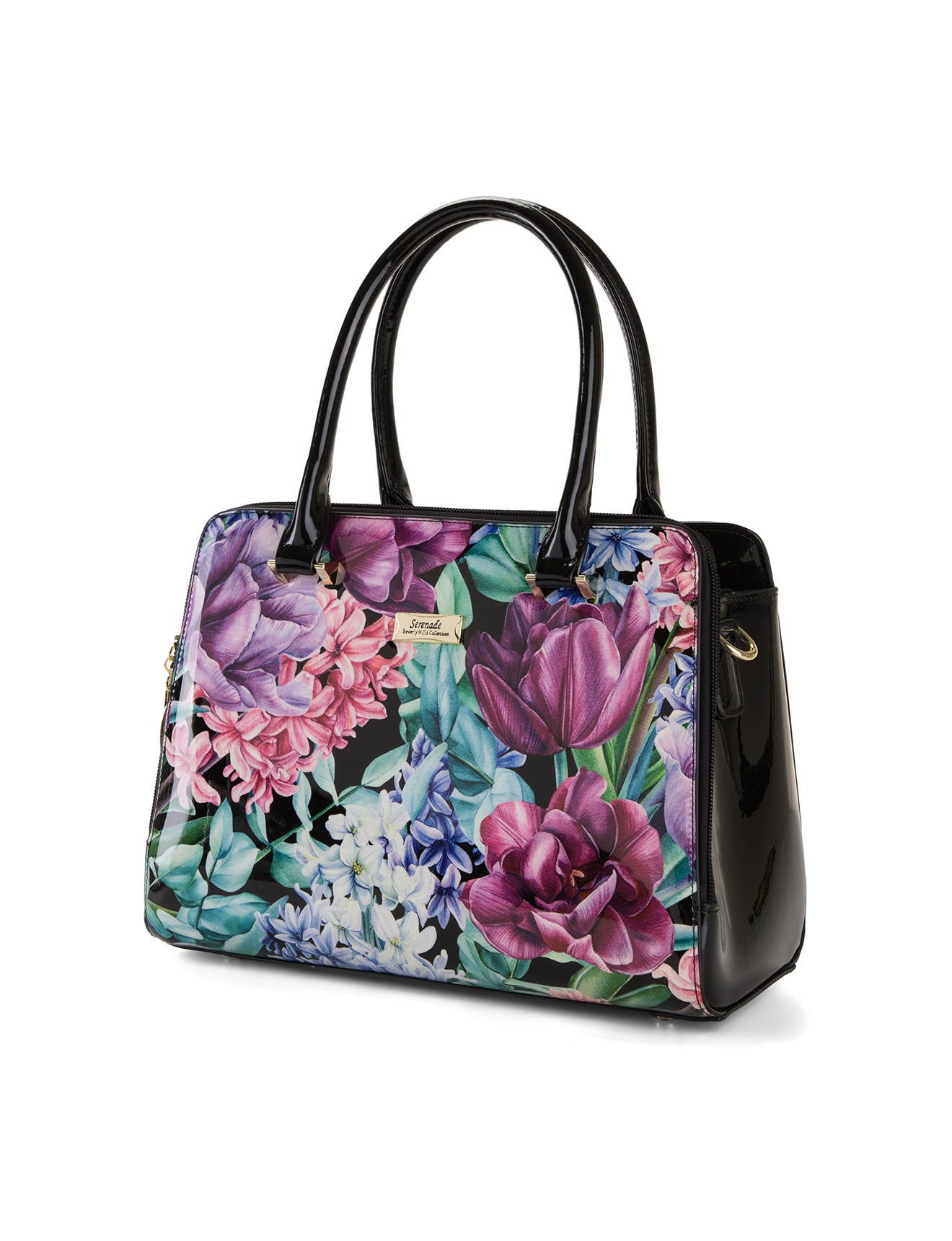 Serenade Hyacinth Leather Grip Handle Bag