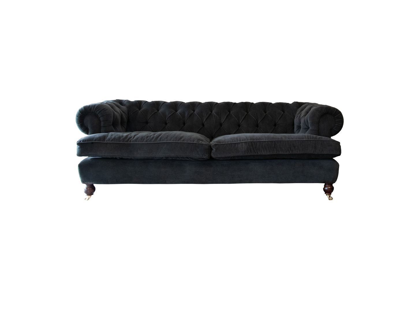 Antique Short Scroll Arm Chesterfield Sofa
