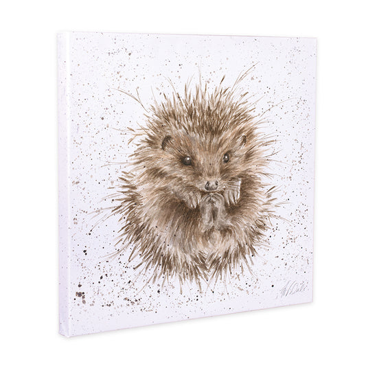 Wrendale Awakening Hedgehog White Canvas Print