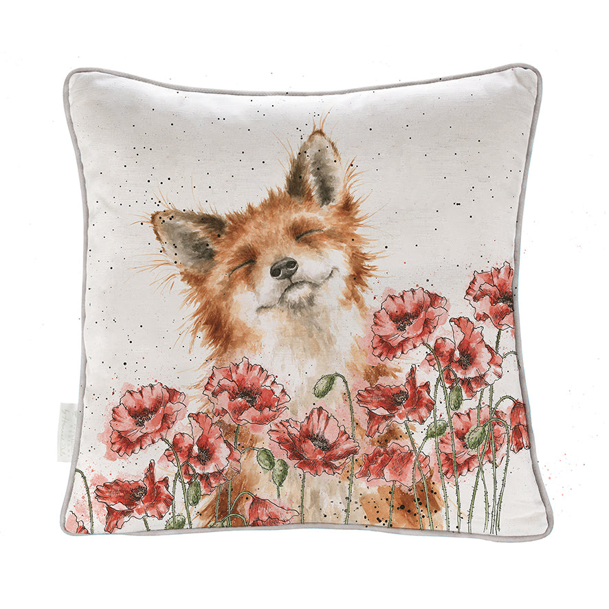 Wrendale Fox Poppy Field Cushion