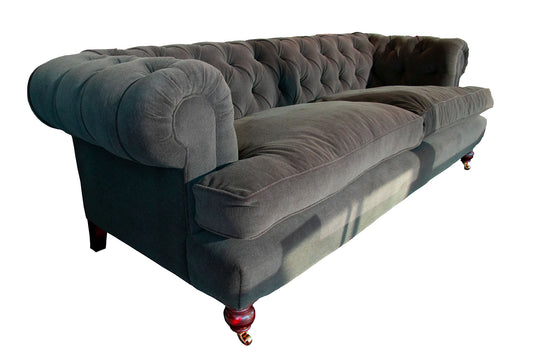 Antique Short Scroll Arm Chesterfield Sofa