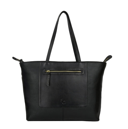 Norra Tote Bag Large - Black Leather