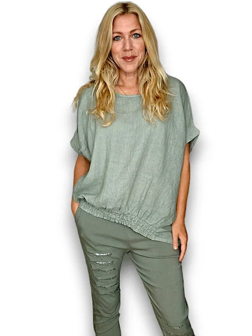 Helga May Sage Plain River Tee