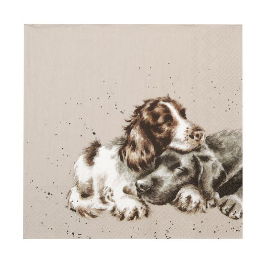 Wrendale Growing Old Together Spaniel and Labrador Lunch Paper Napkin