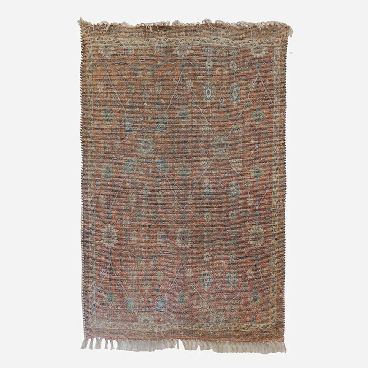 Persian Style Rug Terracotta & Greens